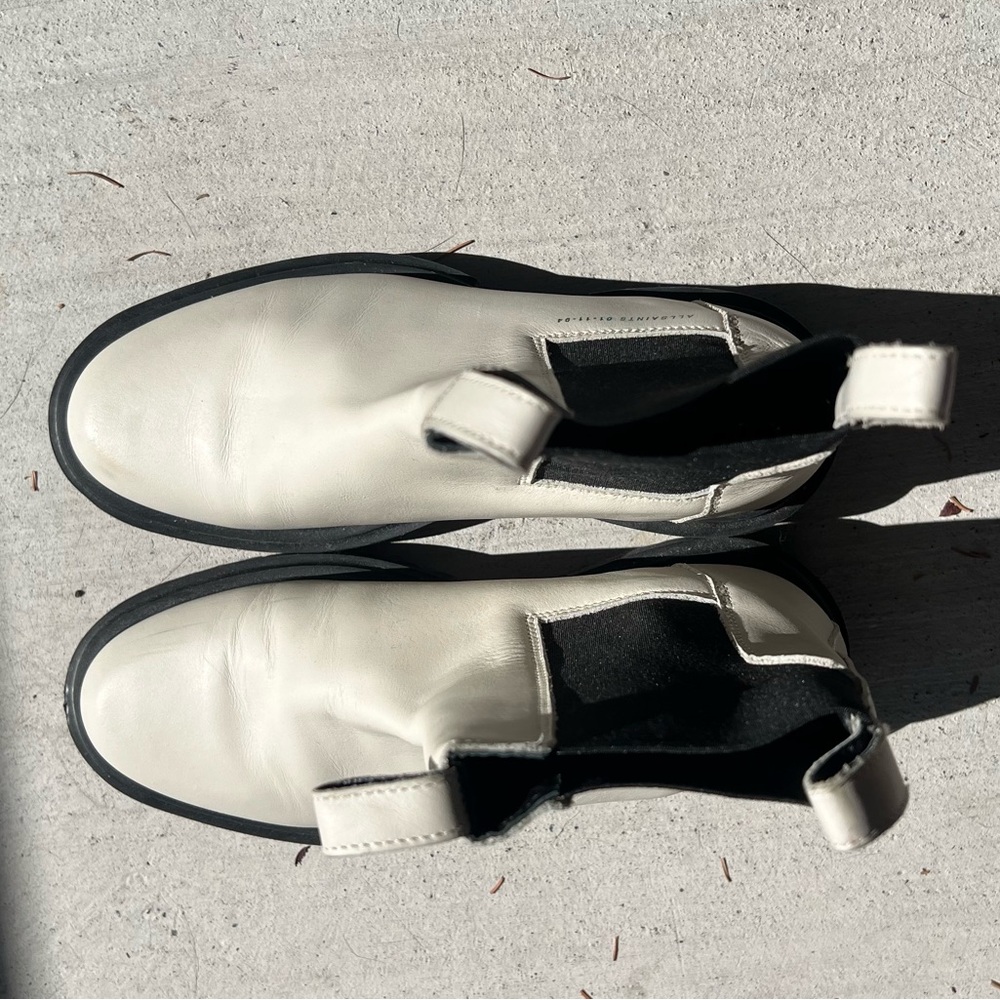 All Saints White Leather Lug Sole Chelsea Boots - Picture 7 of 11